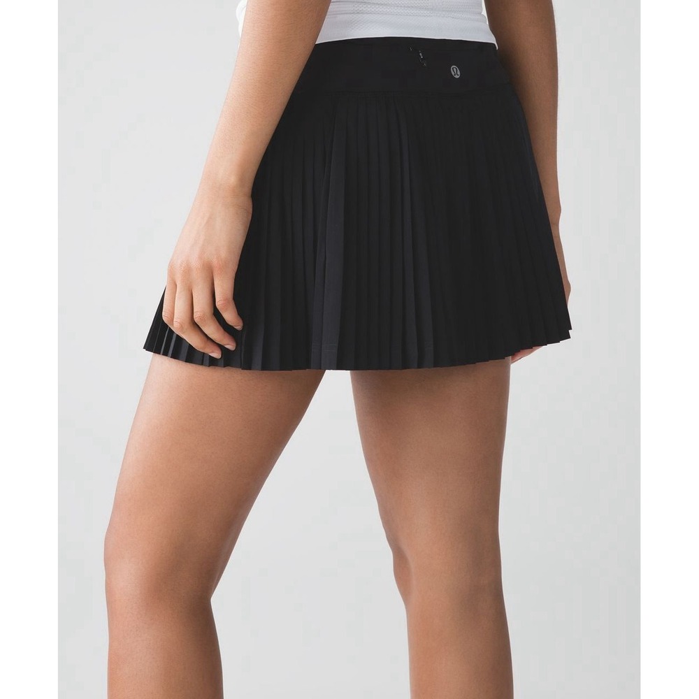 Lululemon Pleat To Street Skort Pleated Tennis Skirt Black Athletic Womens 4